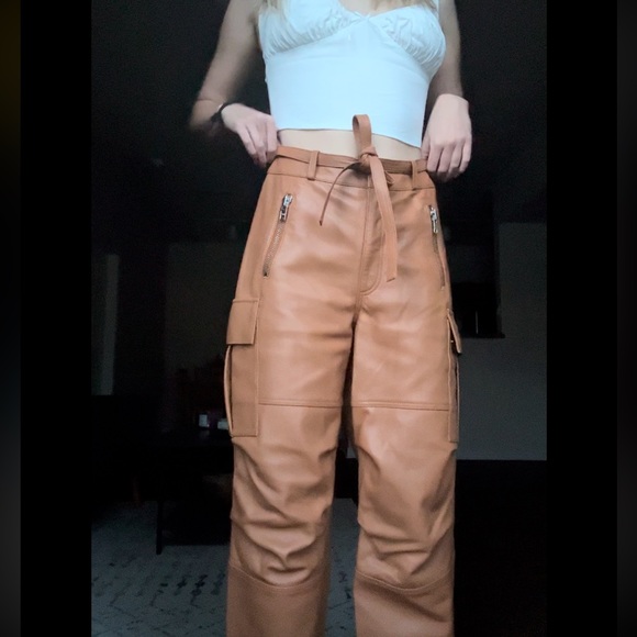 Leather cargo pants - Picture 3 of 11